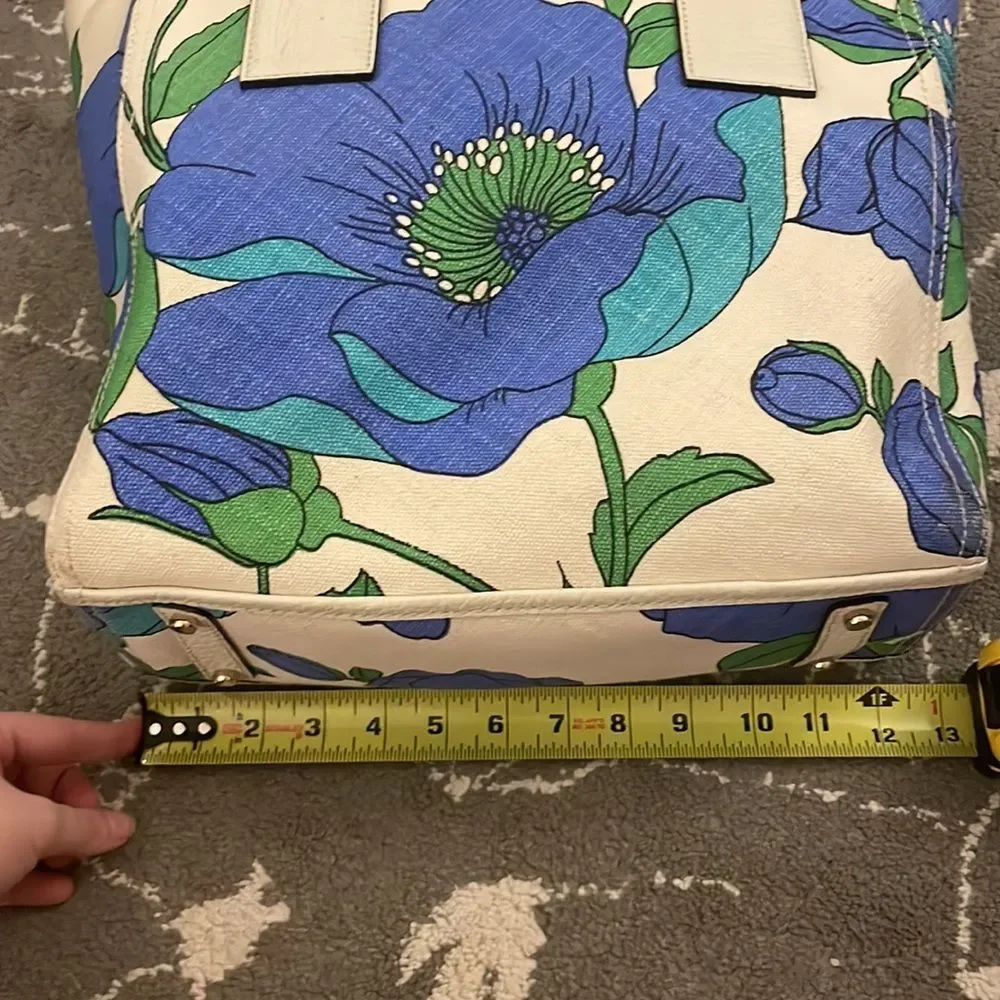 Kate Spade Blue Floral Canvas Style Large tote bag